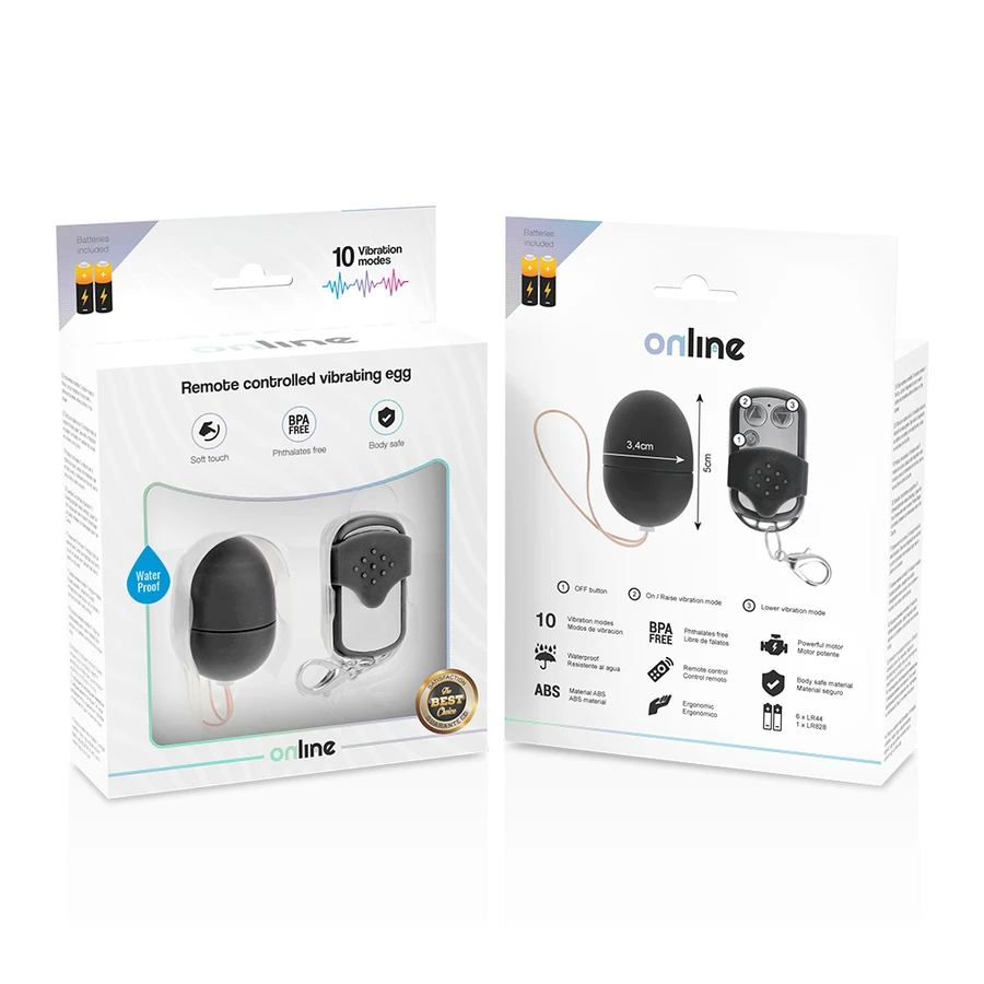 ONLINE - OVO VIBRANTE COM CONTROLE REMOTO S PRETO